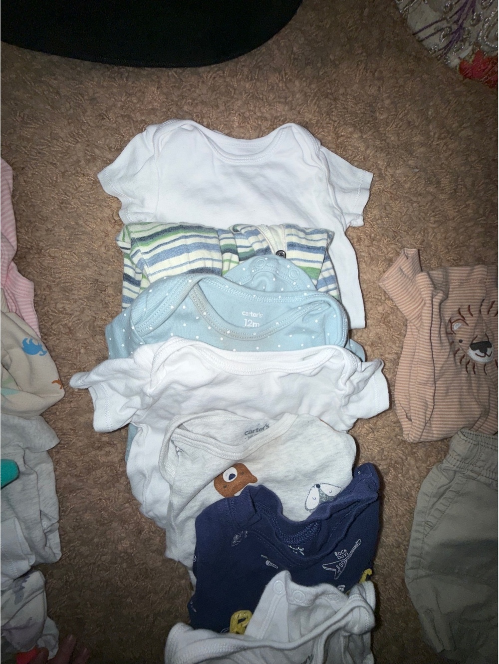 Baby bundle of clothes carters cat and jack 12 months shirt